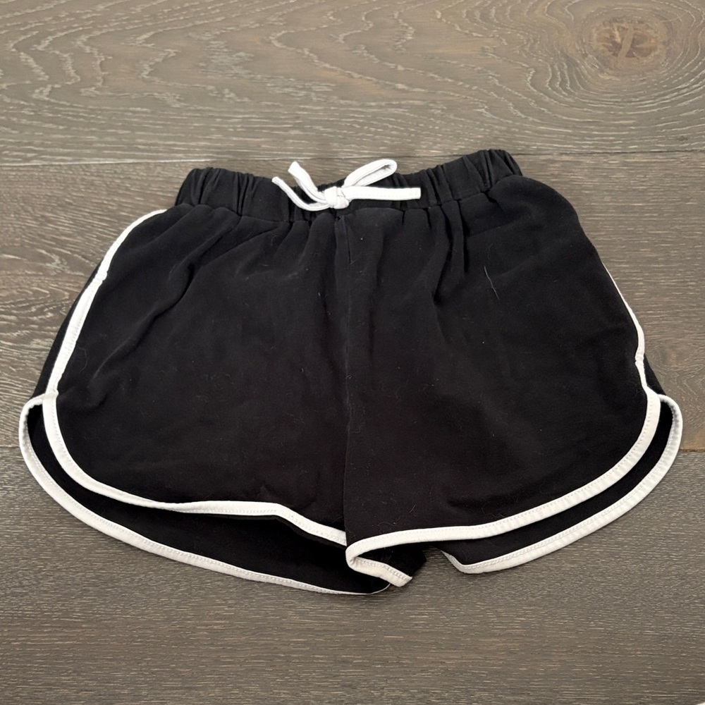 Black Athletic Shorts with White Trim